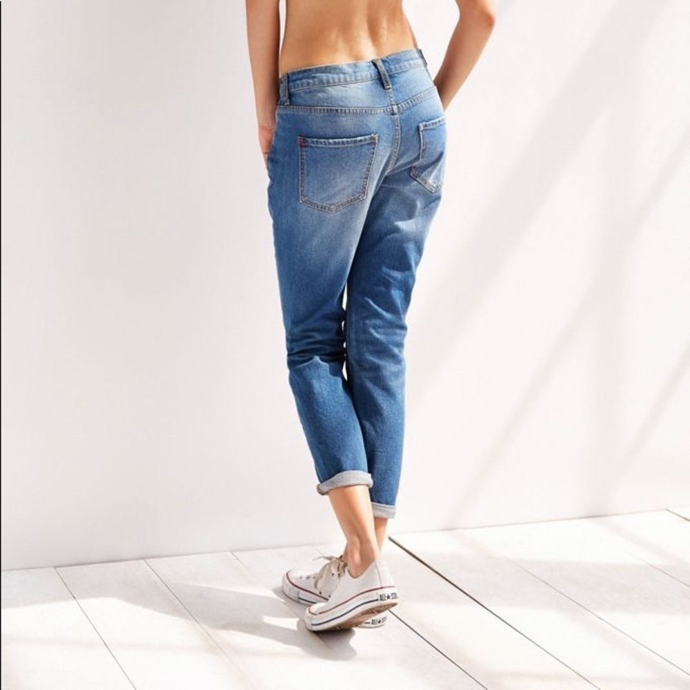 BDG Slim Boyfriend Bleached Denim Jeans Mid Rise